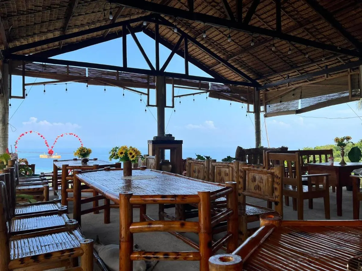 Café tables on the terrace